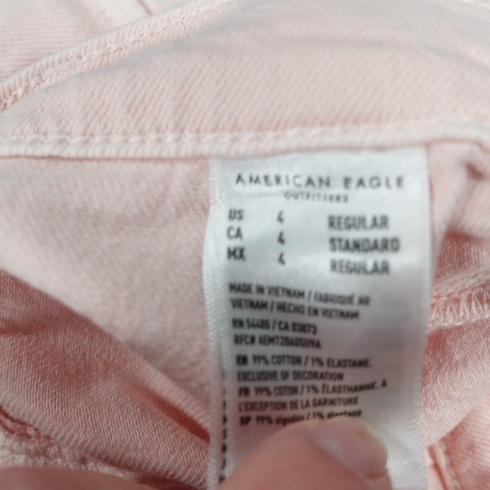 American‎ Eagle Super High-Rise Baggy Wide Leg Pink Jeans 4 Stretch Regular - Picture 3 of 11